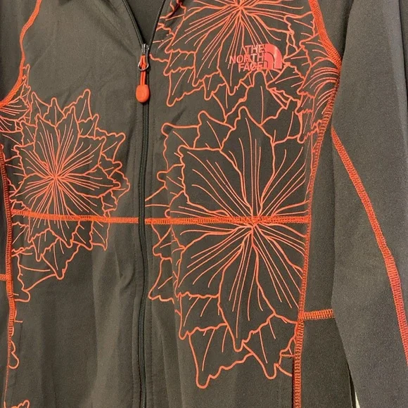 The North Face Women's Dark Gray Jacket with dark coral Floral Pattern - Picture 2 of 8